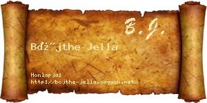 Bőjthe Jella névjegykártya
